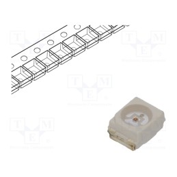 1 pcs x NTE Electronics - NTE30012 - LED, SMD, 3528, green, 10÷25mcd, 3.5x2.8x1.9mm, 120°, 2.2÷2.5V, 20mA