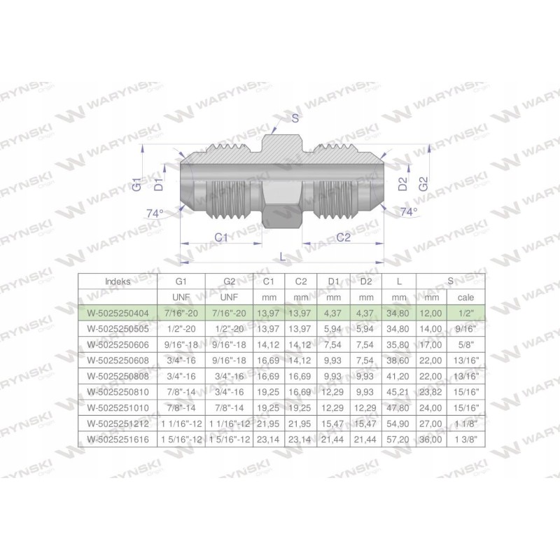 Inch hydraulic connector bb 7 16 unf 2 pcs