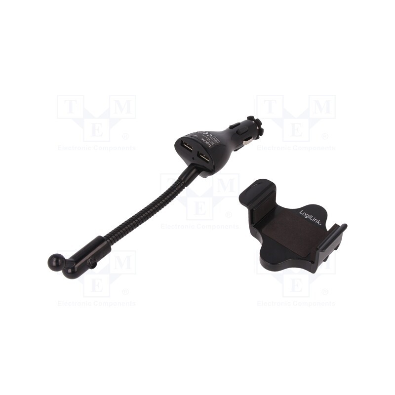 1 pcs x LOGILINK - PA0121 - Car holder, black, 5V/3.1A, Features: with smartphone holder