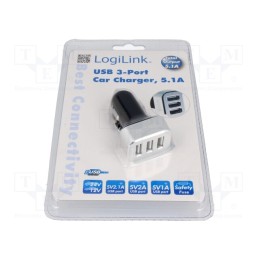 1 pcs x LOGILINK - PA0082 - USB power supply, USB A socket x3, Sup.volt: 12÷24VDC