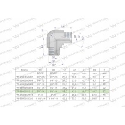 Inch hydraulic elbow bb 3 4 bsp xw warynski