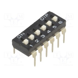 1 pcs x DIPTRONICS - NDI-06H-V - Switch: DIP-SWITCH, Poles number: 6, ON-OFF, 0.1A/24VDC, Pos: 2
