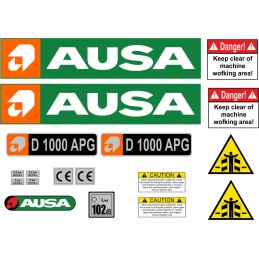 Ausa d 1000 apg dump truck laminated stickers