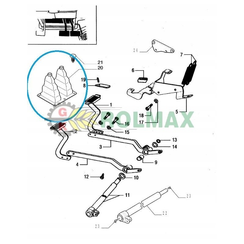 Brake pedal cover new holland case 5094994