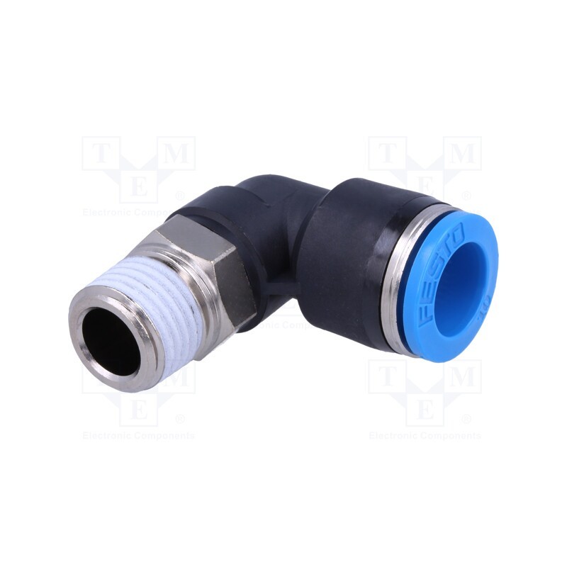 1 pcs x FESTO-153051 - Push-in fitting, angled 90°, -0.95÷6bar, Gasket: NBR rubber, QS