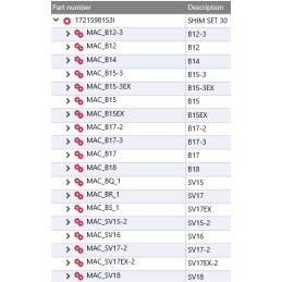Yanmar set of washers for pins b12 b18 sv15 18