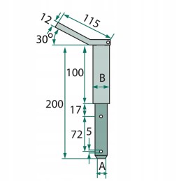Pin pin of the upper connector 200 mm, cat. 1 2