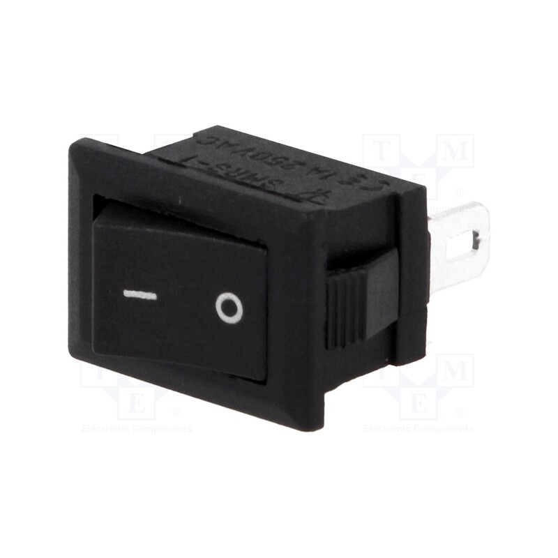 1 pcs x NINIGI - RSSM1011C3BK - ROCKER, SPST, Pos: 2, ON-OFF, 1A/250VAC, black, none, 35mΩ, -30÷80°C