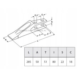 Komatsu center tooth