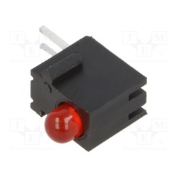 1 pcs x BIVAR - H100CRD - LED, in housing, red, 3mm, No.of diodes: 1, 20mA, Lens: diffused, 45°