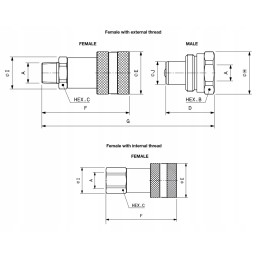 Flat face quick connector 1 4 m iv14hp npt stucchi