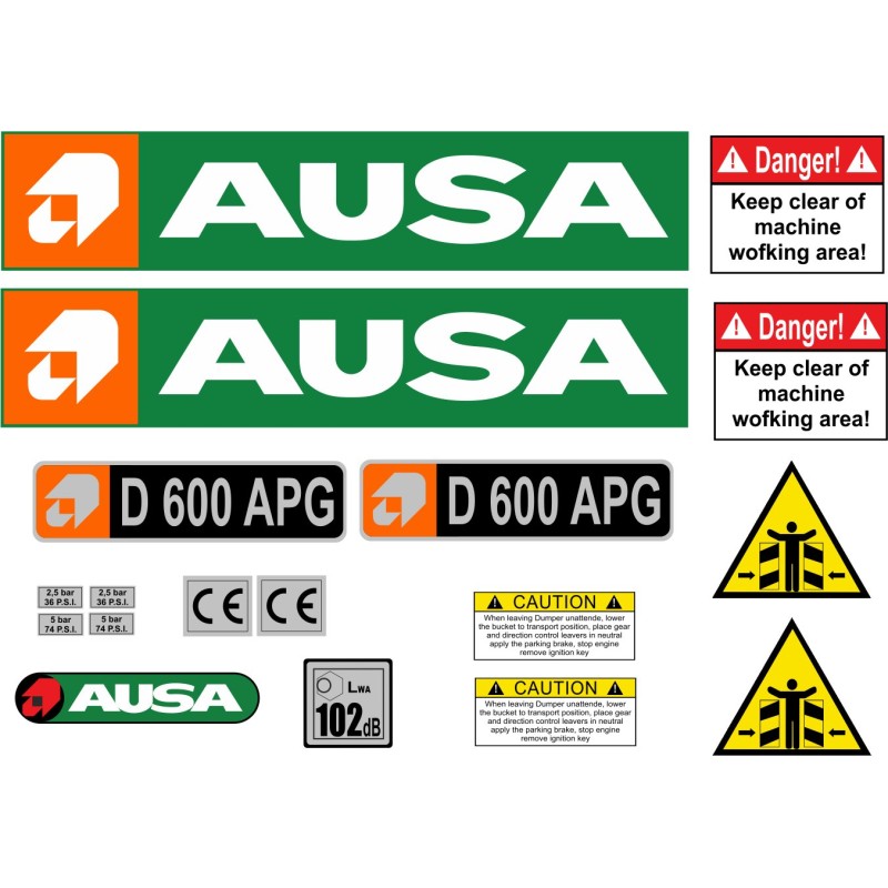 Ausa d 600 apg stickers laminated dump truck d600apg