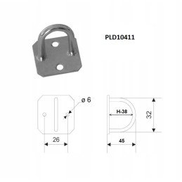 Hook, grip, guide, handle, h 38, 6 pcs