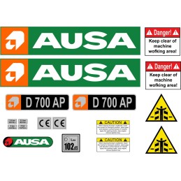 Ausa d 700 ap stickers laminated dump truck d700 ap