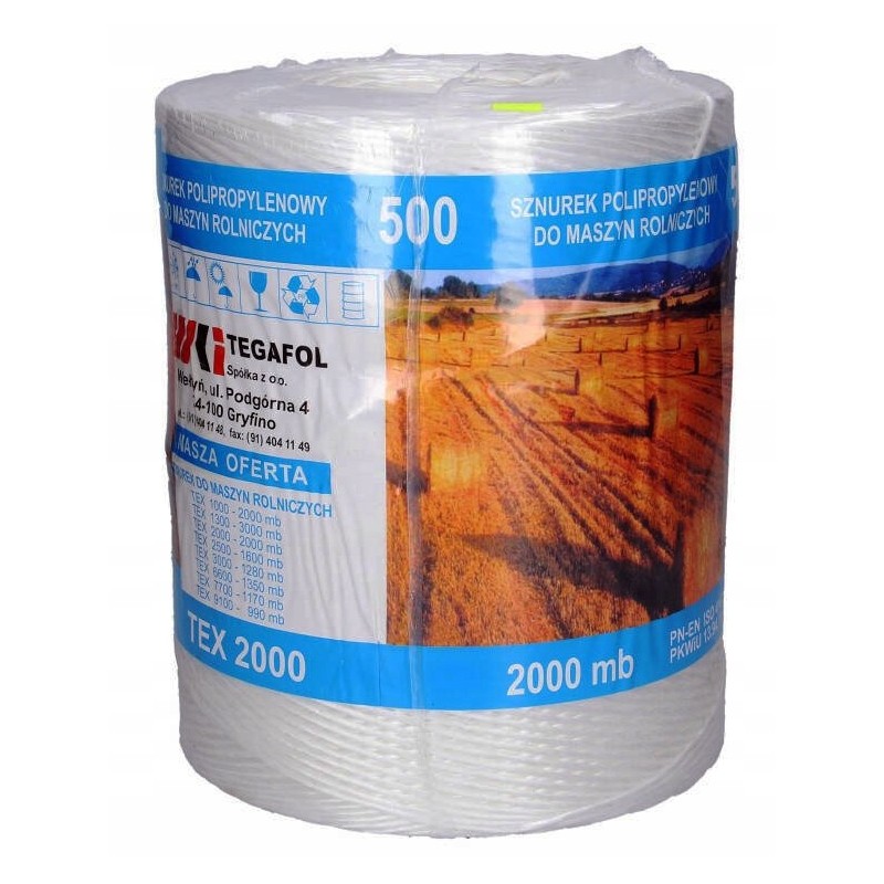 Agricultural twine 2000m tex 2000 4kg white tegafol