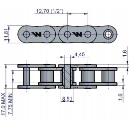 Roller chain 08b1 72ps, Sipma Warynski roll