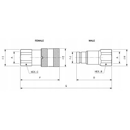Flat face quick connector 1 4 bsp m firg7 stucchi