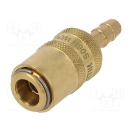 1 pcs x PNEUMAT-S06H WO6 - Quick connection coupling, straight, max.10bar, brass, Seal: FPM