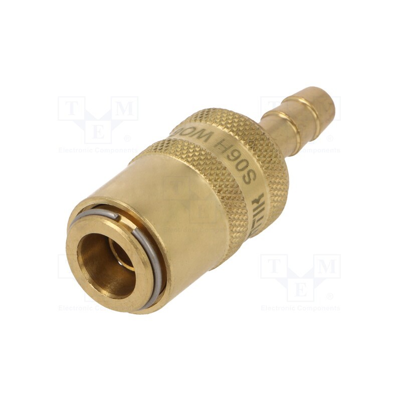 1 pcs x PNEUMAT-S06H WO6 - Quick connection coupling, straight, max.10bar, brass, Seal: FPM