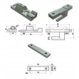 Aluminum side wall hinge l90 l93 with washer and screws