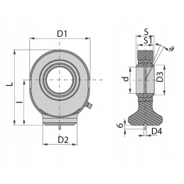 Cylinder eye welded to the piston rod 50w 00 gk30