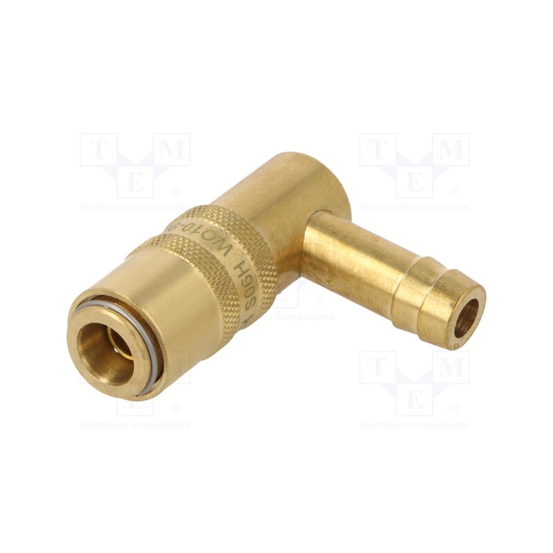 1 pcs x PNEUMAT-S06H WO10-90 - Quick connection coupling, angled 90°, max.10bar, brass, D: 10mm
