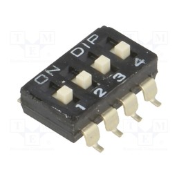 1 pcs x DIPTRONICS - DM-04-V - Switch: DIP-SWITCH, Poles number: 4, ON-OFF, 0.1A/50VDC, Pos: 2