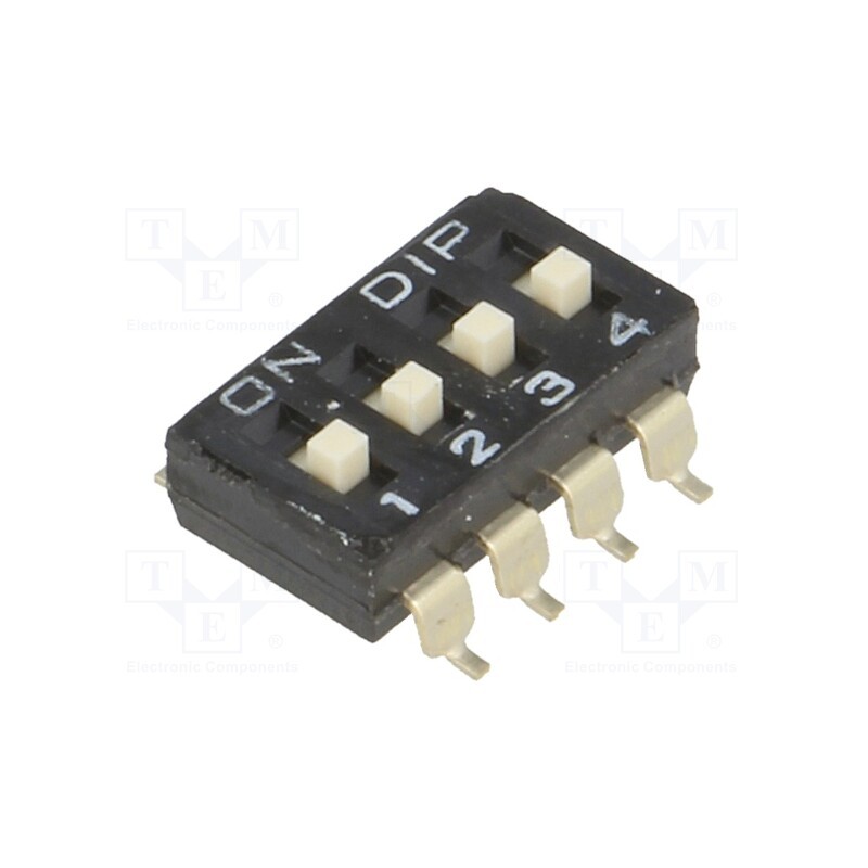 1 pcs x DIPTRONICS - DM-04-V - Switch: DIP-SWITCH, Poles number: 4, ON-OFF, 0.1A/50VDC, Pos: 2