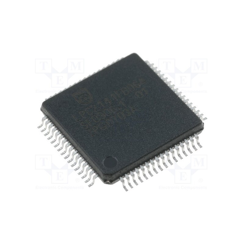 1 pcs x NXP - LPC2141FBD64,151 - IC: ARM7TDMI microcontroller, 8kBSRAM, Flash: 32kx8bit, LQFP64