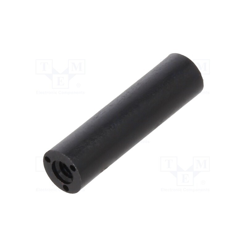 10 pcs x DREMEC - 181RDX15 - Spacer sleeve, cylindrical, polyamide, M2, L: 15mm, Øout: 4mm, black