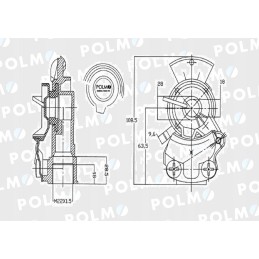 Double-circuit hard connector without valve 22x1 5 polmo