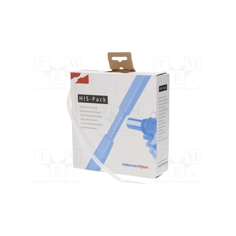 1 pcs x HELLERMANNTYTON - 300-30953 - Heat shrink sleeve, 2: 1, 9.5mm, L: 5m, transparent