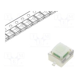 1 pcs x ALPS - SKPGAAE010 - Microswitch TACT, SPST-NO, Pos: 2, 0.005A/12VDC, SMT, 2.45N, 5mm