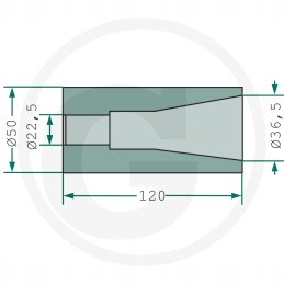 Bent tooth sleeve l880 m22 88cm oe 36 mm