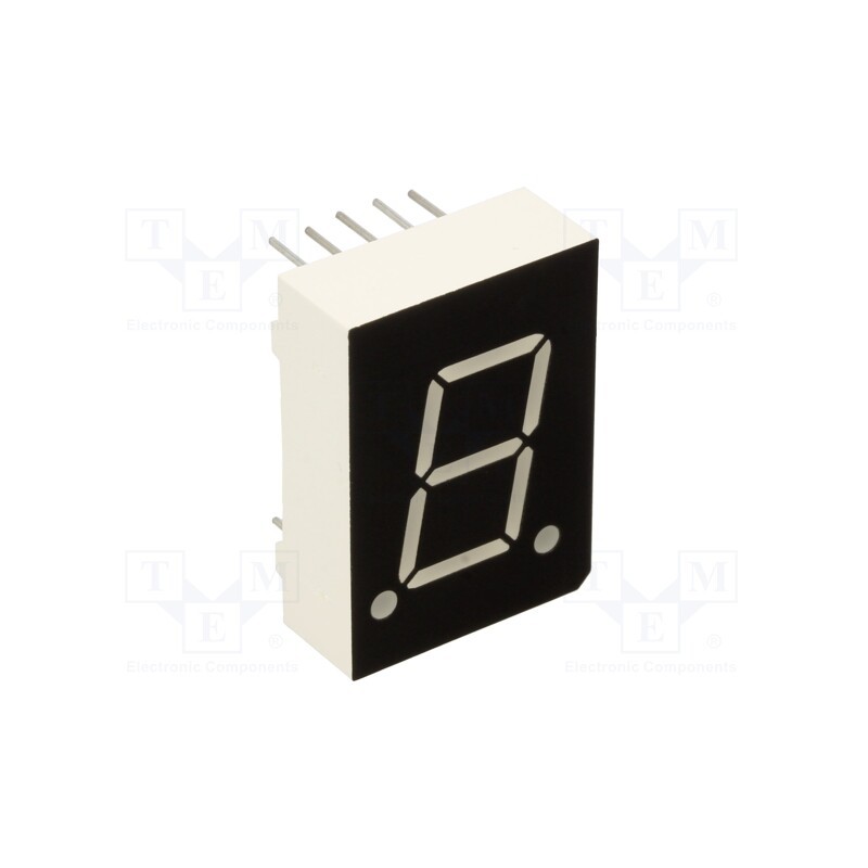 1 pcs x OPTOSUPPLY - OSL10601-IRA - Display: LED, 7-segment, 15mm, 0.6', No.char: 1, red, 100mcd, anode