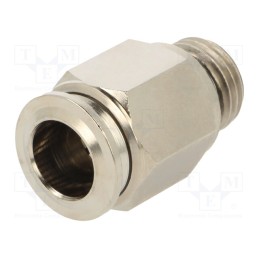 1 pcs x AIGNEP-57020 10-1/4 - Push-in fitting, straight, -0.99÷20bar, nickel plated brass