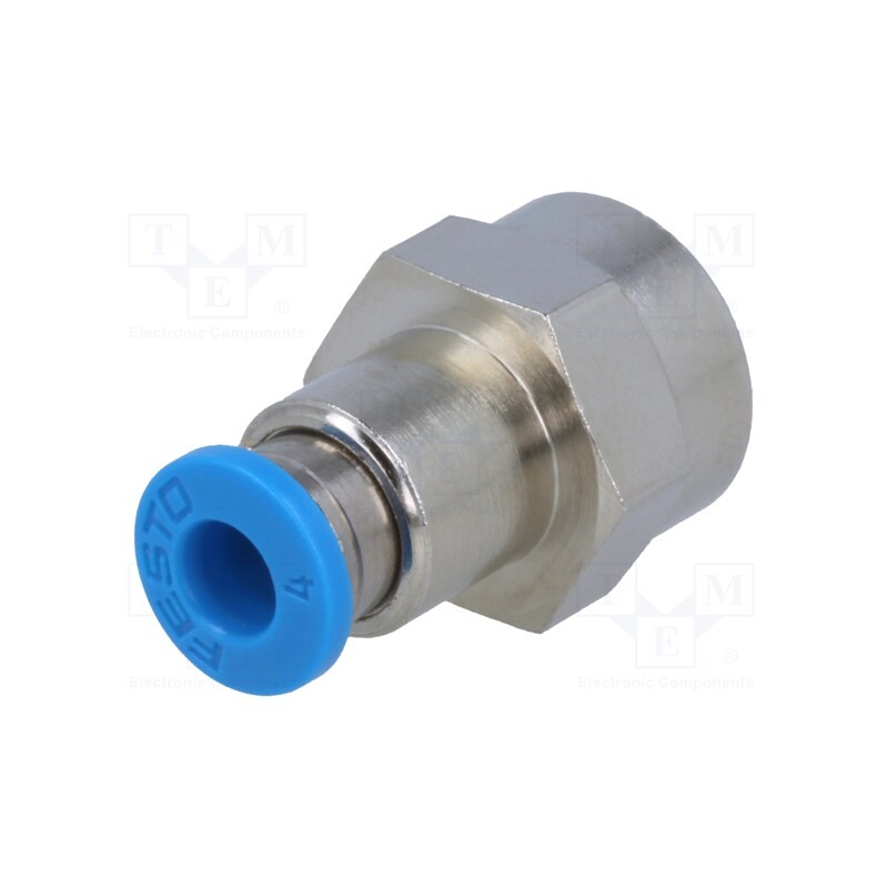 1 pcs x FESTO-153022 - Push-in fitting, threaded,straight, -0.95÷6bar, Thread: G 1/8'