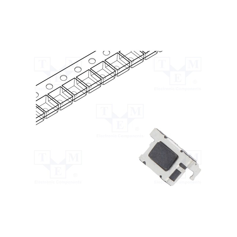 1 pcs x E-SWITCH - TL4105AF160QG - Microswitch TACT, SPST, Pos: 2, 0.05A/12VDC, SMD, none, 1.57N, 0.4mm