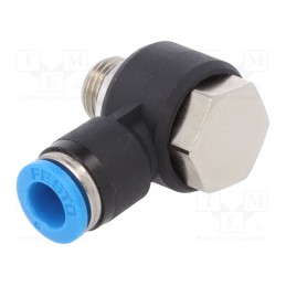 1 pcs x FESTO-186138 - Push-in fitting, threaded,angled 90°, -0.95÷6bar, Thread: G 1/8'