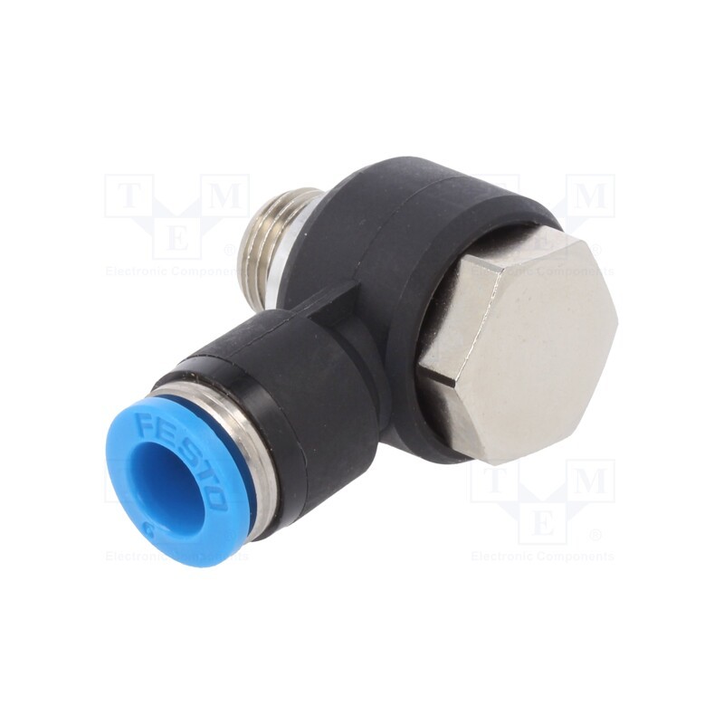 1 pcs x FESTO-186138 - Push-in fitting, threaded,angled 90°, -0.95÷6bar, Thread: G 1/8'