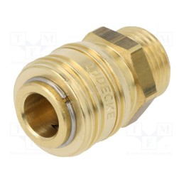 1 pcs x PNEUMAT-ES 12 A - Quick connection coupling, 0÷35bar, brass, 41mm, 1000l/min