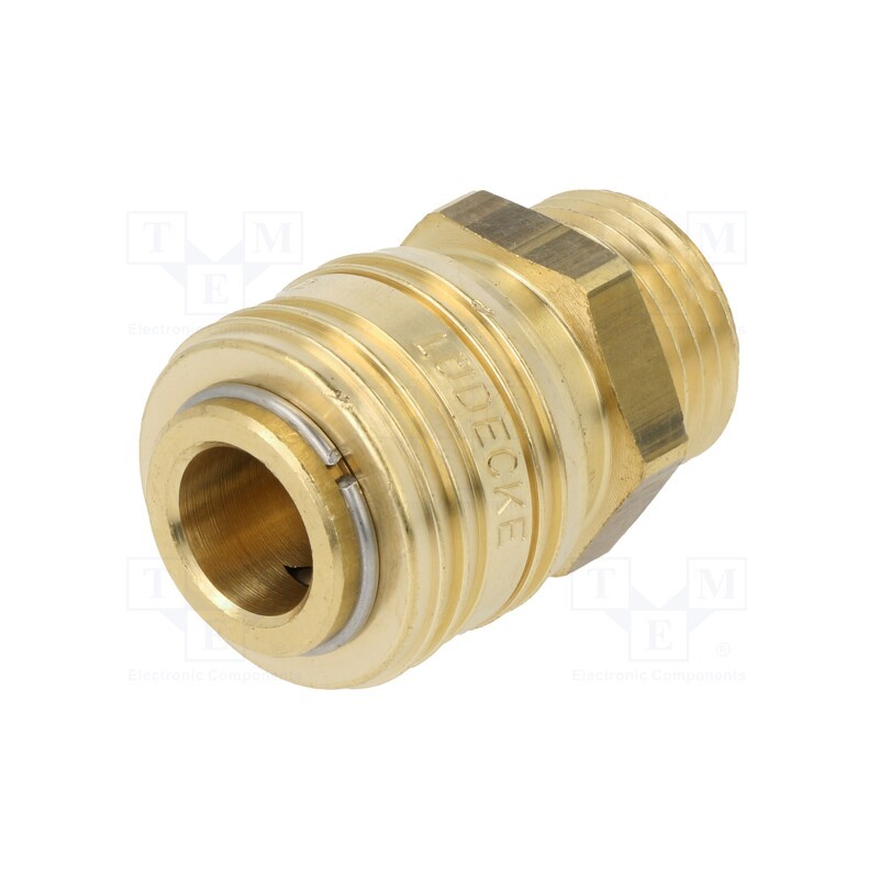 1 pcs x PNEUMAT-ES 12 A - Quick connection coupling, 0÷35bar, brass, 41mm, 1000l/min