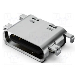 2 pcs x Global Connector Technology (GCT) - USB4520-03-0-A - Socket, USB C, SMT, PIN: 16, horizontal, middle board mount, 5A