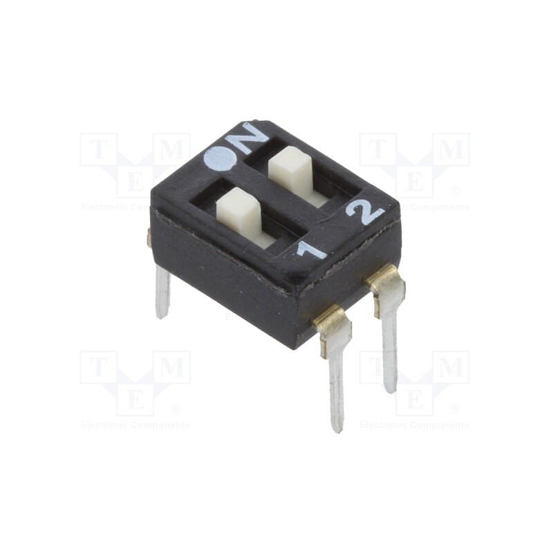 1 pcs x ECE - EAM102EZ - Switch: DIP-SWITCH, Poles number: 2, OFF-ON, 0.025A/24VDC, Pos: 2