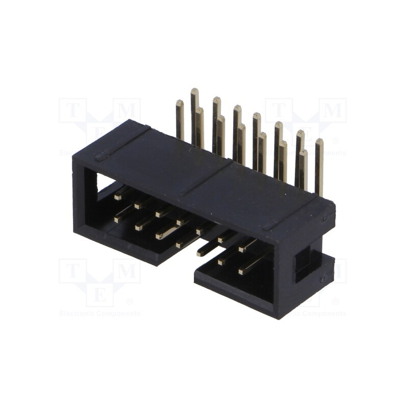 2 pcs x Amphenol Communications Solutions - T821114A1R100CEU - Socket, IDC, male, PIN: 14, angled 90°, THT, gold-plated, 2.54mm