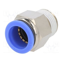 1 pcs x PNEUMAT-123.012-16 - Push-in fitting, straight, -0.95÷15bar, nickel plated brass