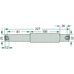 Top connector pin fi25 32mm l 227mm cat 2 3
