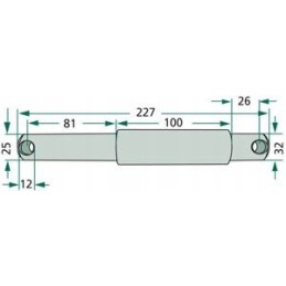 Top connector pin fi25 32mm l 227mm cat 2 3
