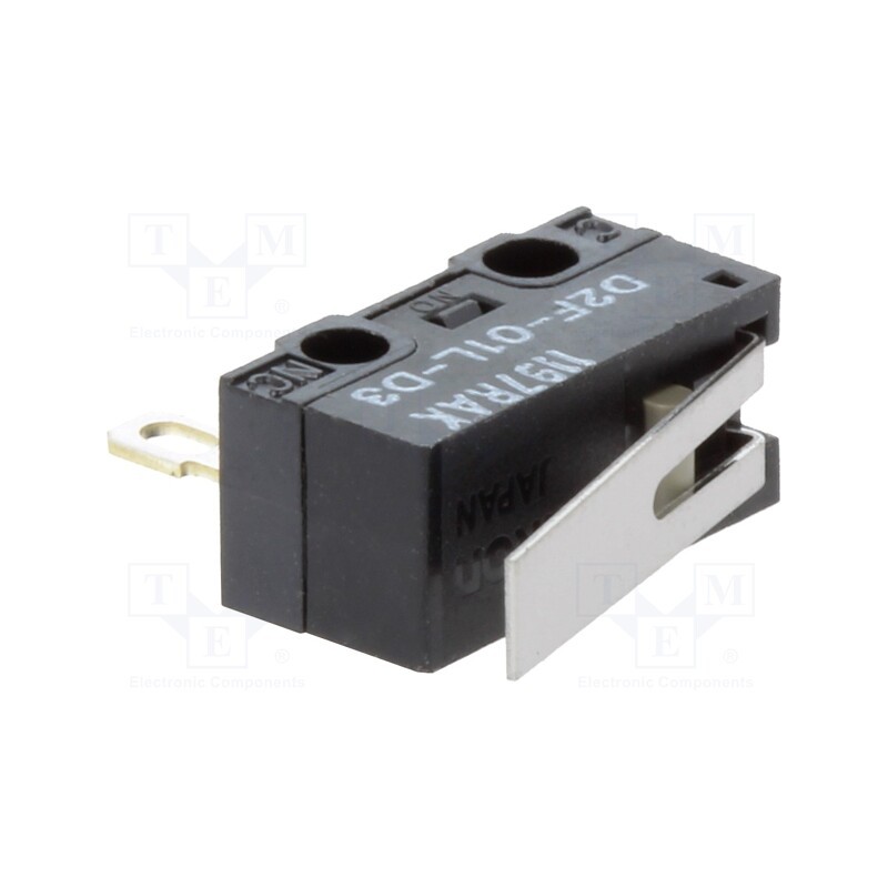 1 pcs x OMRON OCB - D2F-01L-D3 - Microswitch SNAP ACTION, 0.1A/30VDC, with lever, SPDT, Pos: 2