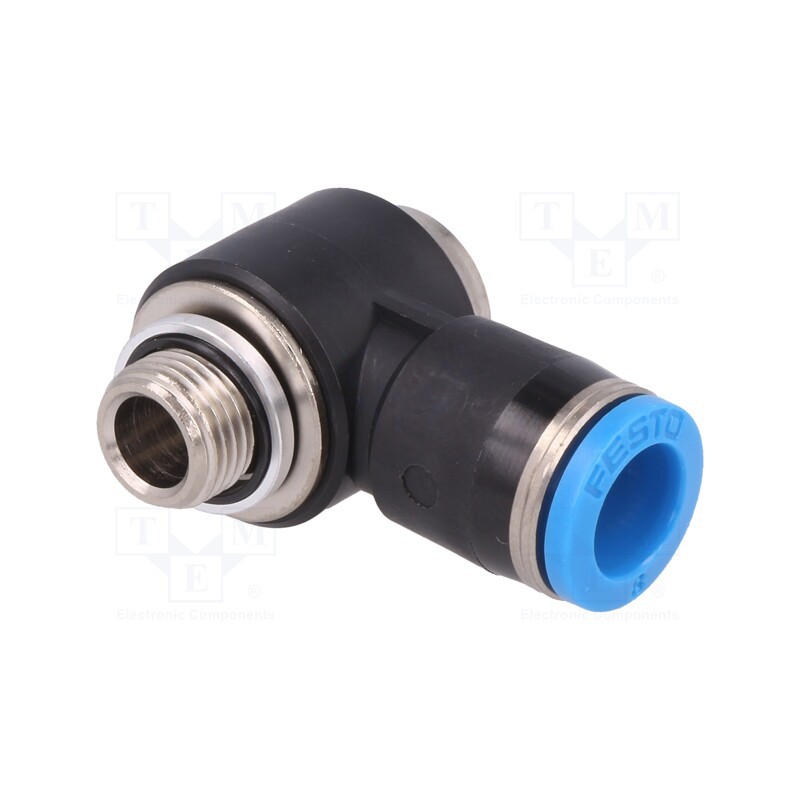 1 pcs x FESTO-186150 - Push-in fitting, threaded,angled 90°, -0.95÷6bar, Thread: G 1/8'